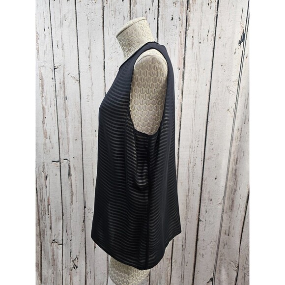 Women's 14 Company Ellen Tracy Black 100% Silk Sleeveless tank Blouse Shirt - Picture 6 of 9